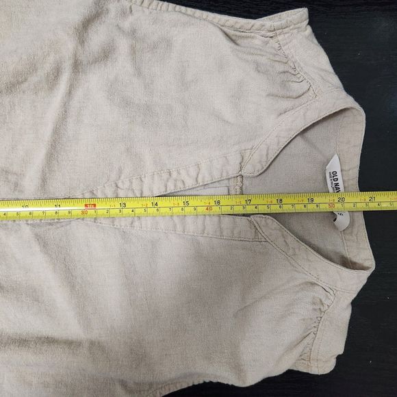 OLD NAVY Women's Beige Linen Jumpsuit Shorts & Button Up Tank One Piece Size S - Picture 7 of 8